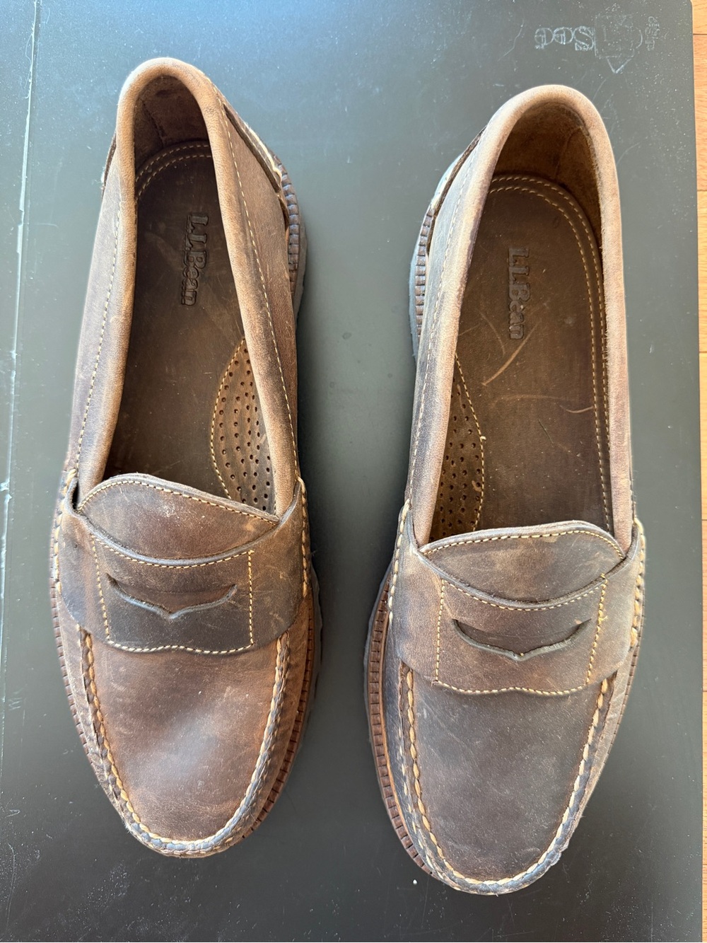 L.L. Bean Men's Brown leather Penny Loafers